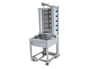 Gaz gril à kebab – V Form avec moteur en bas – 5+5 brûleur – max. 170 kg – avec portes battantes