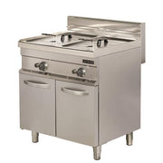 Friteuse gaz professionnelle 2 x 10 L avec robinet de vidange - SGS-GF722 - image 1