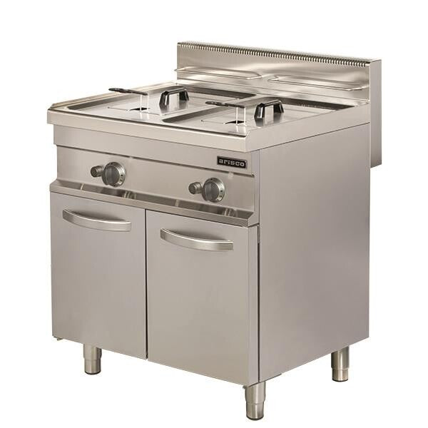 Friteuse gaz professionnelle 2 x 10 L avec robinet de vidange - SGS-GF722 - image 1