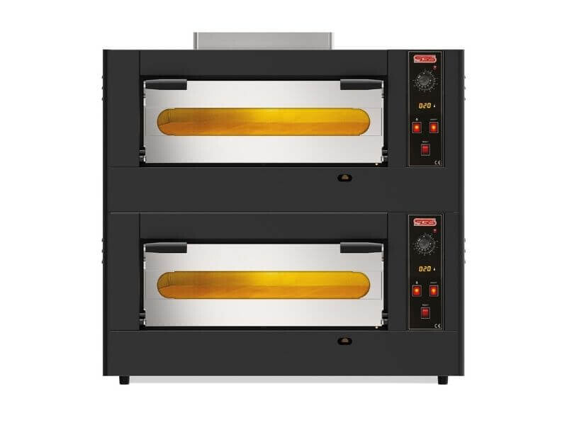 Four à pizza gaz professionnel – 4+4x30cm – 28 kW