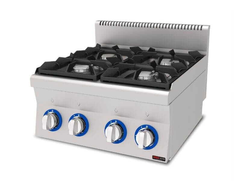 Cuisinière gaz professionnelle 4 brûleurs 25,2 kW – Série 600 - SGS-AGO-660 - image 1