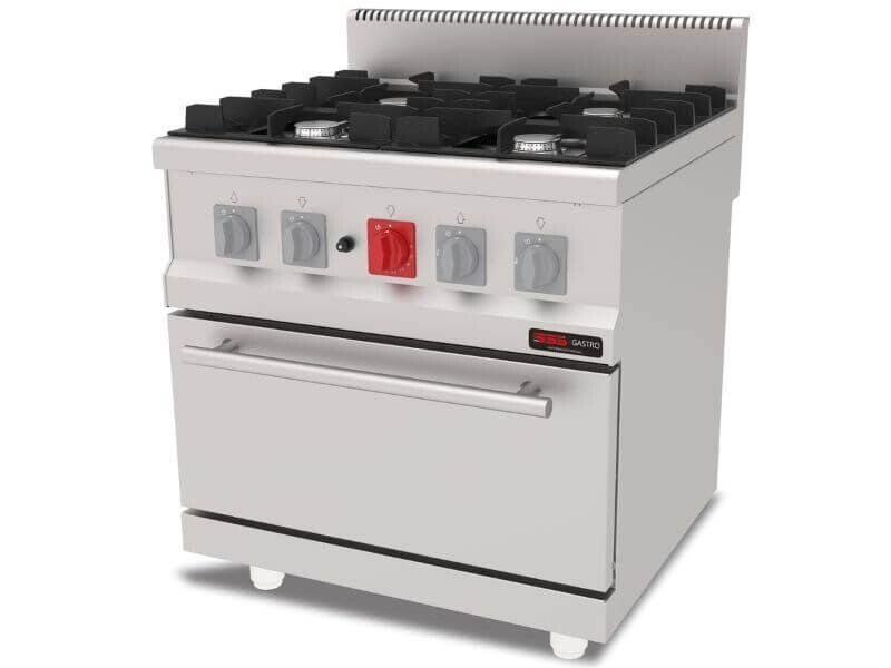 Cuisinière à gaz professionnelle 4 brûleurs – 25,2 kW