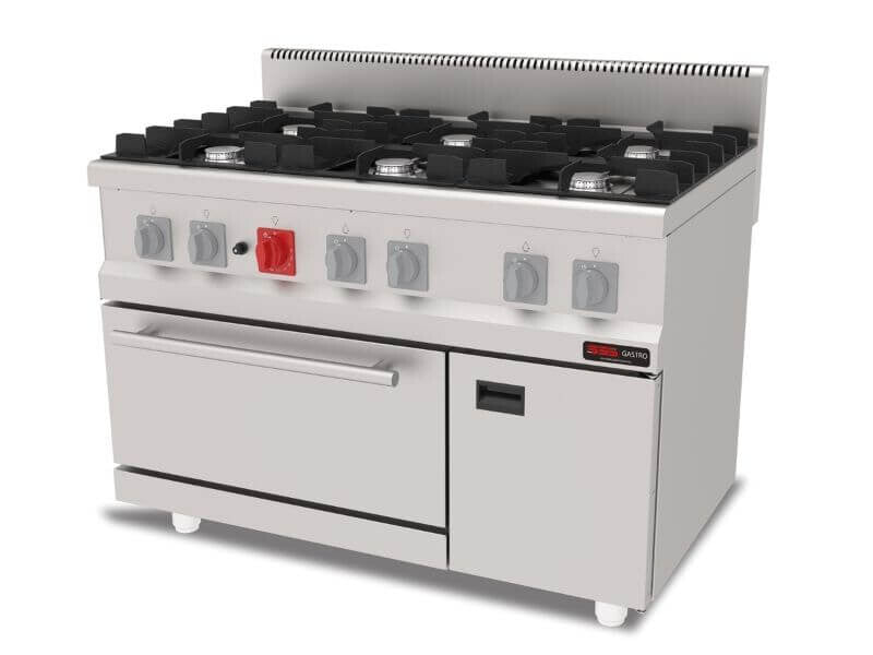 Cuisinière à gaz professionnelle 6 brûleurs – 37,8 kW