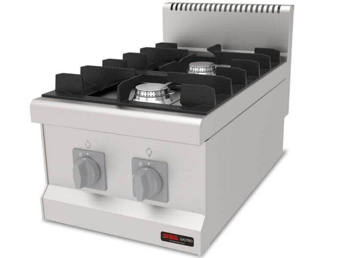 Cuisinière à gaz professionnelle 2 brûleurs – 6,3 kW