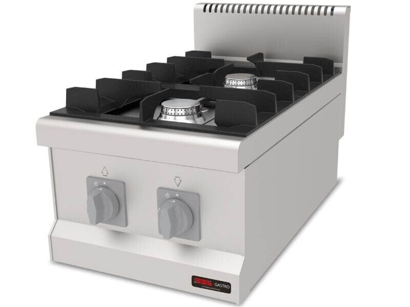 Cuisinière à gaz professionnelle 2 brûleurs – 6,3 kW