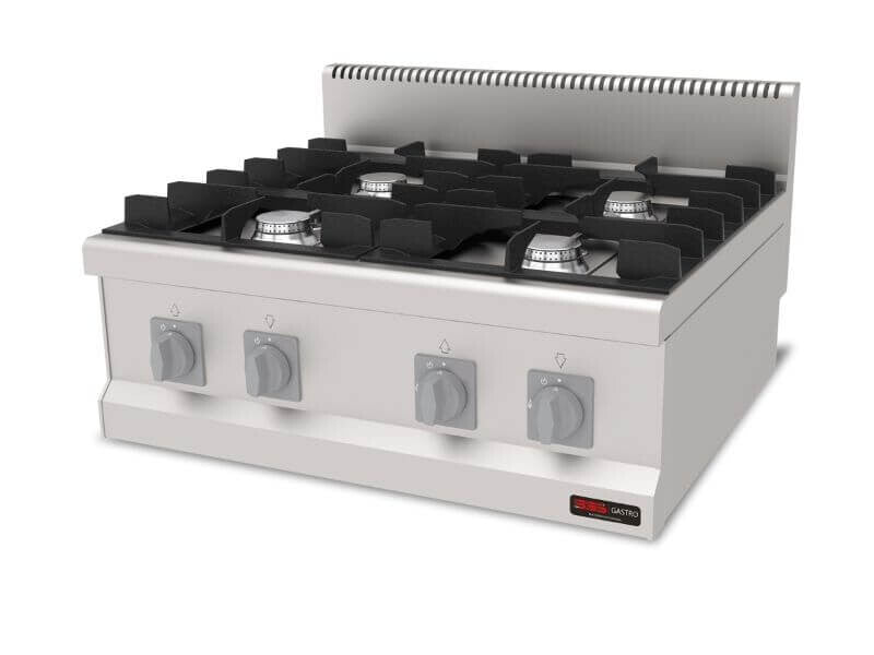 Cuisinière à gaz professionnelle 4 brûleurs – 6,3 kW