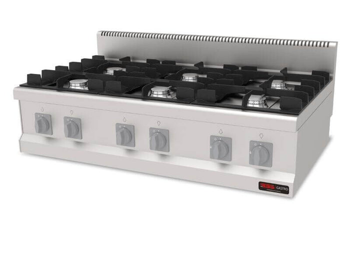 Cuisinière à gaz professionnelle 6 brûleurs – 6,3 kW