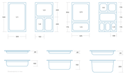 Récipient gastronorm 1/2 GN en acier inoxydable perforé, profondeur 15 cm, de la marque Maxima, pour la cuisine professionnelle.