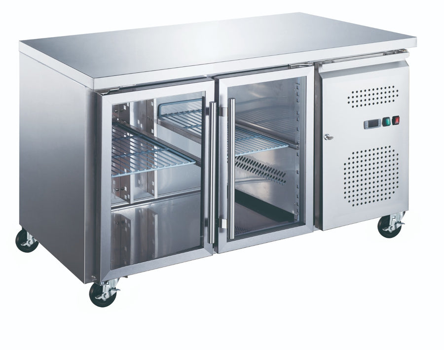 Réfrigérateur de comptoir - 136 cm - 2 portes vitrées