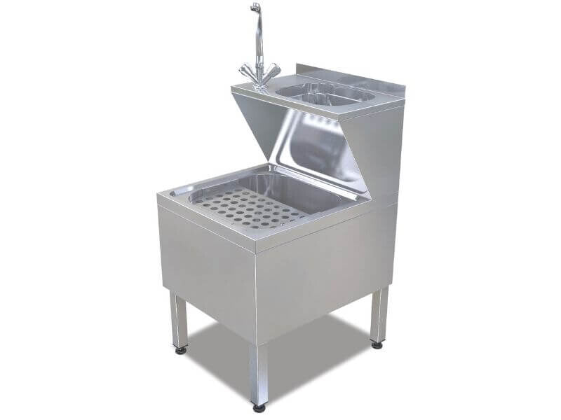Combiné lave-mains et bac de vidange inox 50 x 60 cm - SGS-PE.5060 - image 1