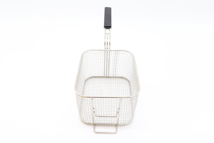 Friteuse à induction Maxima 8L avec panier de friture complet, vue de face montrant le panier et le corps en acier inoxydable