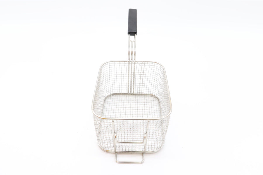 Friteuse à induction Maxima 8L avec panier de friture complet, vue de face montrant le panier et le corps en acier inoxydable