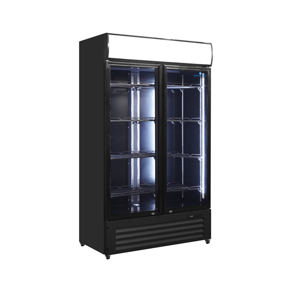2-porte Glass Display Refrigerator 900L – professionnelle Display Fridge - Unninox