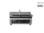 Grill de contact professionnel – plaques lisse + rainurée – 2,1 kW