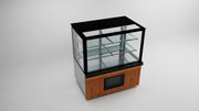 Vitrine réfrigérée professionnelle – 100 cm – 2 étagères – façade bois