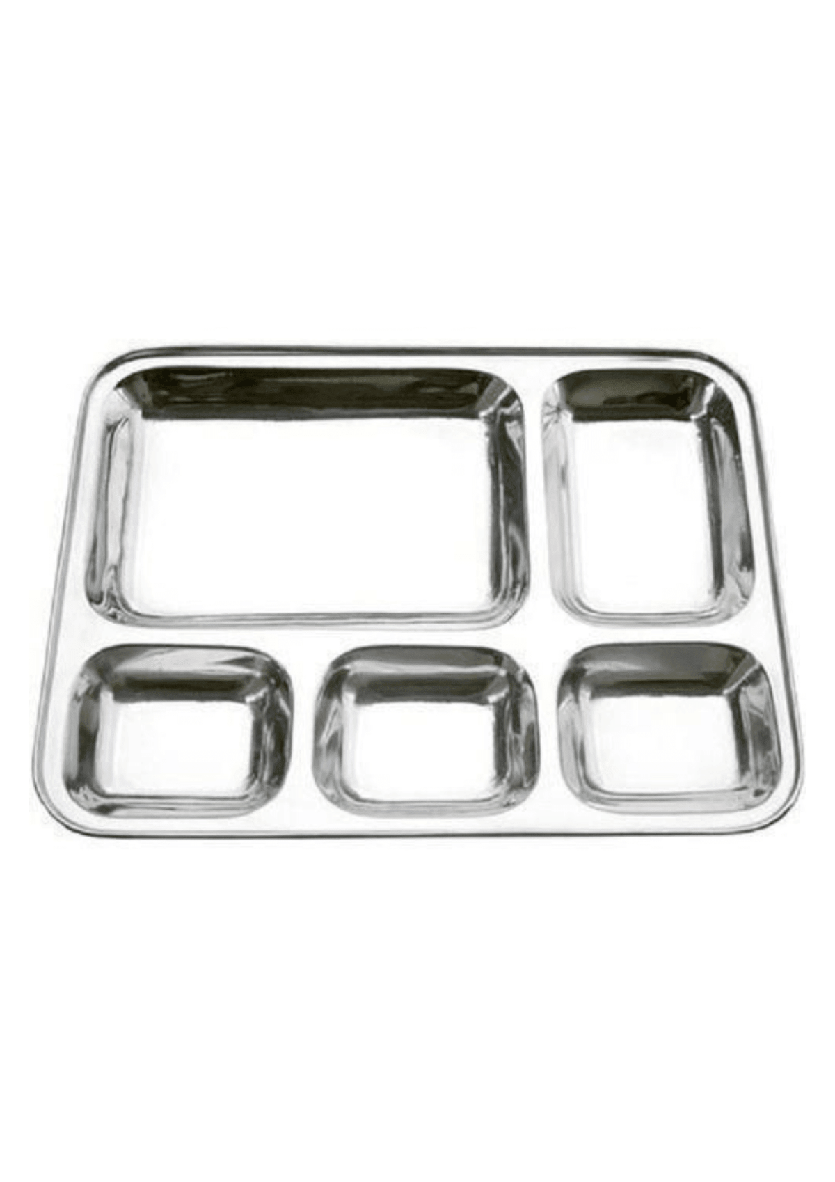 Lot de 10 plateaux Thali en vaisselle indienne PURI, avec plusieurs sections pour servir des plats traditionnels.