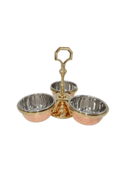 Lot de 2 présentoirs à condiments en vaisselle indienne PURI, design élégant pour sauces et épices.