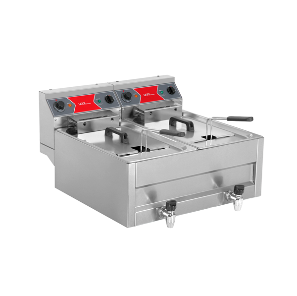 Fryer | électrique | 2x10L | 50°C/200°C | 2x9kW (400V) - Unninox