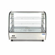 Vitrine chauffante Maxima de 160 L avec 3 étagères en verre, longueur 85,6 cm, idéale pour présentation d'aliments chauds.