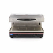 Grill salamandre Maxima de 79x32 cm, 5600W avec élévateur, en acier inoxydable, prêt à cuire des plats grillés.