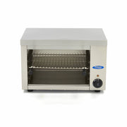 Grill salamandre Maxima de 42x34 cm avec puissance de 2200W, en métal avec grille de cuisson, utilisé pour la cuisine professionnelle.