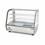 Vitrine chaude MAXIMA de 160 L avec 3 étagères, 85,6 cm de hauteur, en verre pour présentation de produits alimentaires.