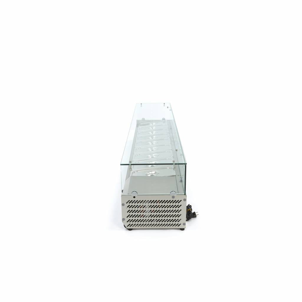 Réfrigérateur de préparation de comptoir - 200 cm - s'adapte à 9 x 1/3 GN