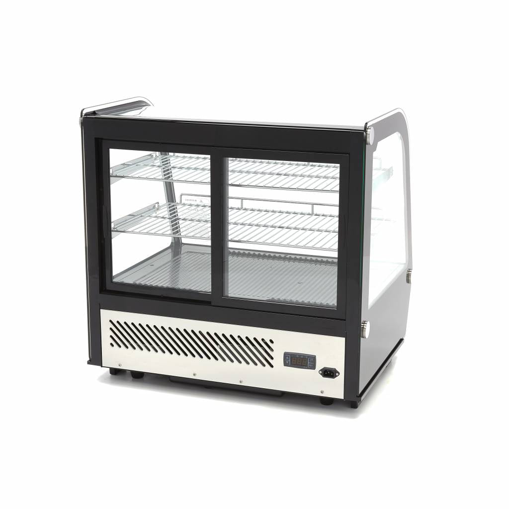 Vitrine à gâteaux réfrigérée Maxima, 120 L, 70 cm, portes coulissantes arrière, vitrine de présentation pour pâtisseries.
