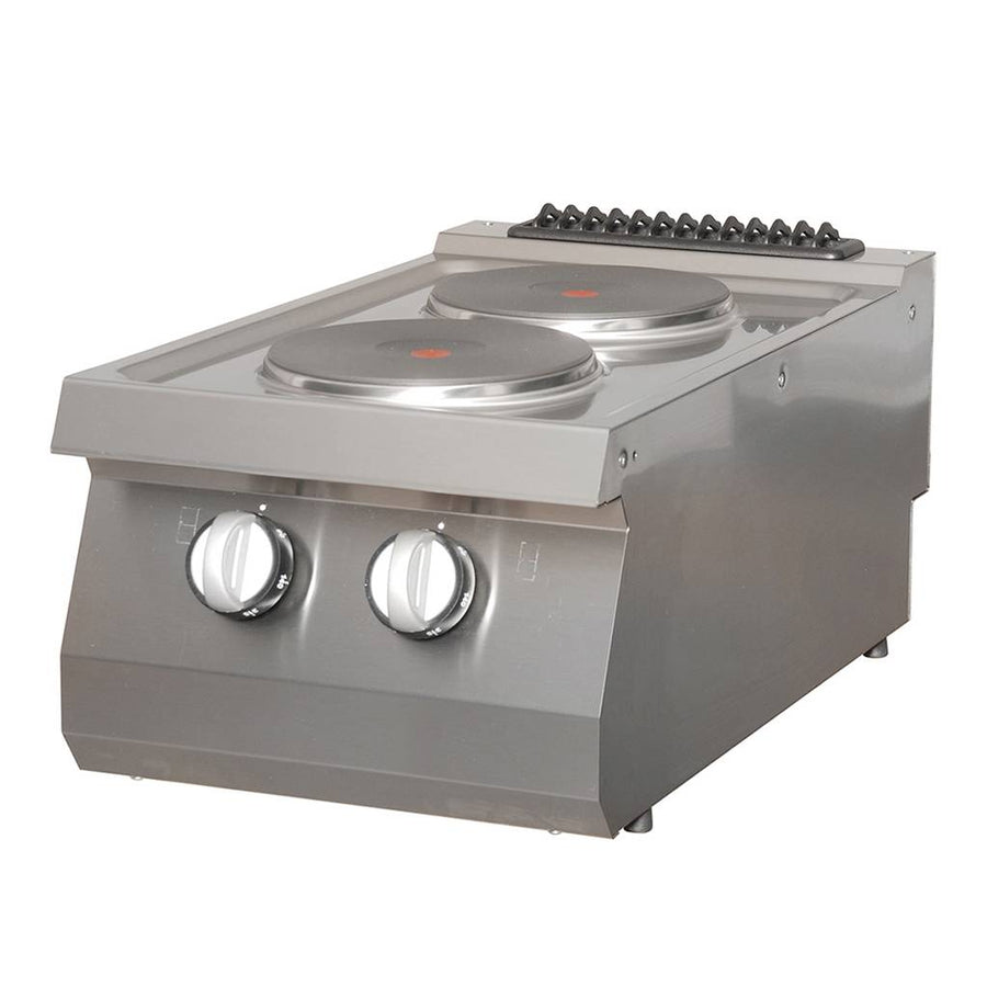 Surface de cuisson électrique Maxima, cuisinière lourde avec 2 brûleurs, unité simple, profondeur 70 cm, ligne de cuisson 700.