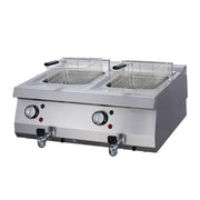 Heavy Duty Fryer - 2 x 12 L - double unit - 70 cm deep - with drain tap - electric