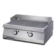 Heavy Duty griddle plate - ribbed - double unit - 70 cm depth - electric