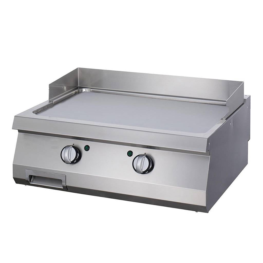 Plaque de gril électrique Maxima, ligne de cuisson 700, chrome lisse, unité double, profondeur 70 cm, pour cuisson professionnelle.