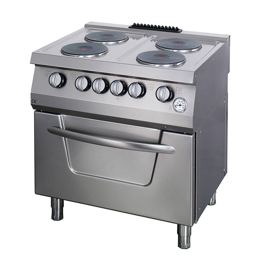Heavy Duty cuisinière - 4 brûleurs - unité double - profondeur 70 cm - avec four - électrique