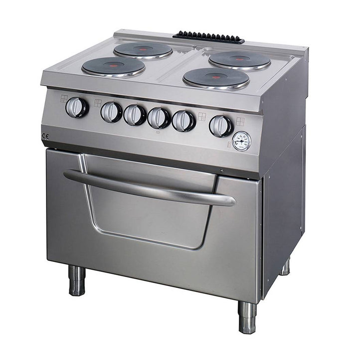 Cuisinière électrique Maxima ligne de cuisson 700, unité double, 4 brûleurs, four intégré, profondeur 70 cm.