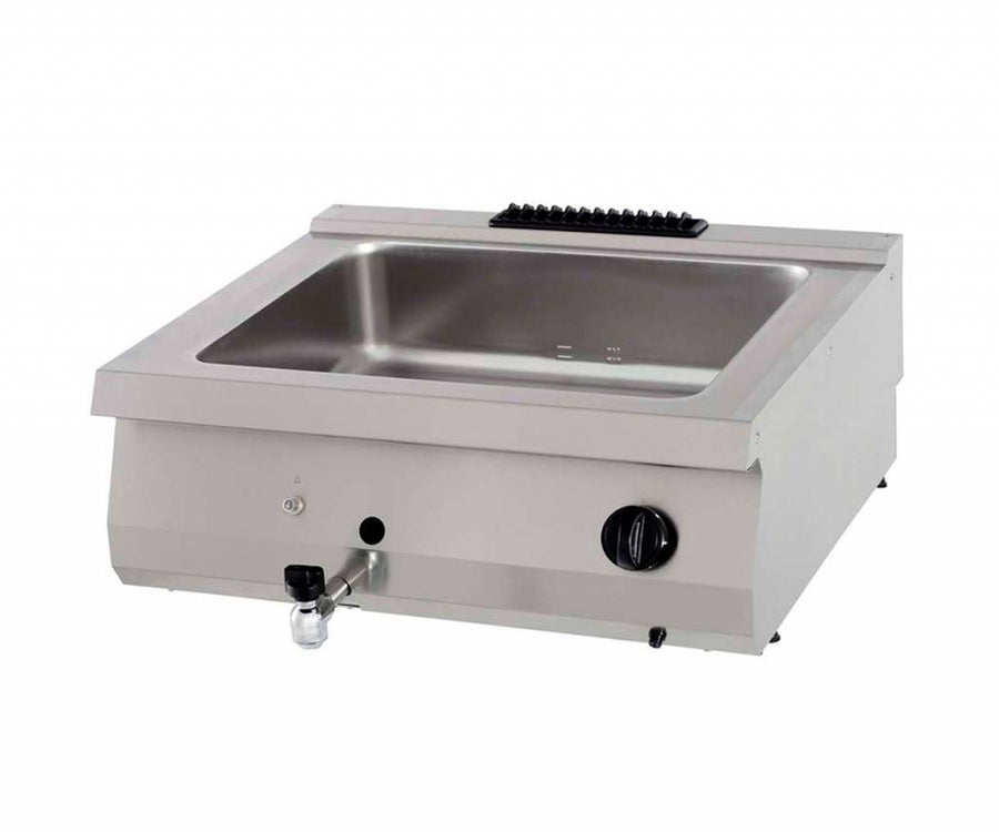 Bain-marie professionnel Maxima, unité double, profondeur 70 cm, ligne de cuisson 700, à gaz pour cuisine commerciale