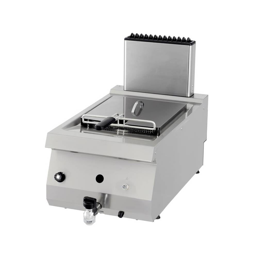 Friteuse professionnelle Maxima Ligne de cuisson 700, 12L, gaz, robinet de vidange, profondeur 70 cm, unité simple.