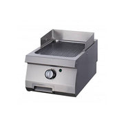 Heavy Duty griddle plate - grooved - single unit - 70 cm depth - gas