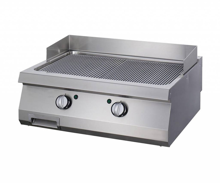 Plaque de gril double en fonte rainurée de 70 cm pour gaz, ligne de cuisson 700 Maxima, surface de cuisson profonde.