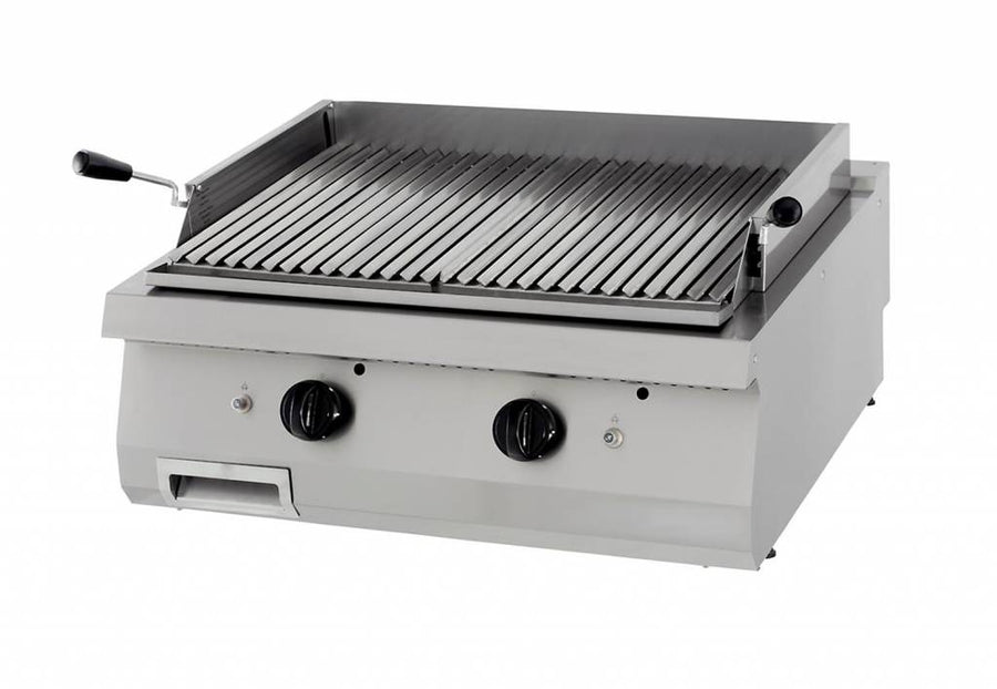 Gril en pierre de lave double Maxima pour cuisson au gaz, profondeur 70 cm, ligne de cuisson 700.