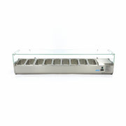 Réfrigérateur de préparation de comptoir - 200 cm - s'adapte à 9 x 1/3 GN