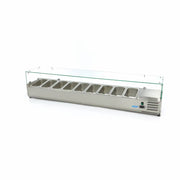 Réfrigérateur de préparation de comptoir - 200 cm - s'adapte à 9 x 1/3 GN