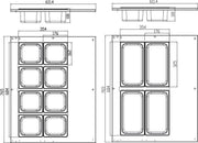 Saladette Maxima de 67 L avec 8 bacs 1/6 GN, table de préparation froide pour cuisine professionnelle.