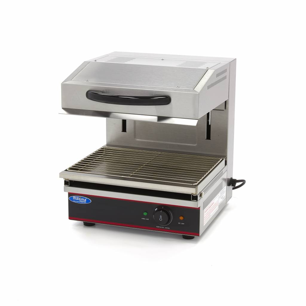 Grill salamandre Maxima 44x32 cm, 2800W avec élévateur pour cuisson rapide et précise.