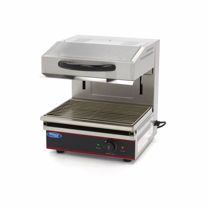 Grill salamandre Maxima de 44x32 cm, 2800W avec élévateur pour cuisson précise, en acier inoxydable.