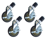 Work table casters 4 pcs - with brakes - 5 inch / 12.7 cm