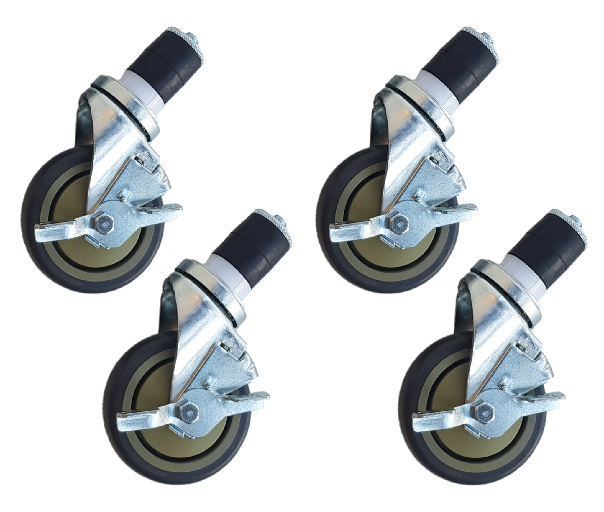 Work table casters 4 pcs - with brakes - 5 inch / 12.7 cm