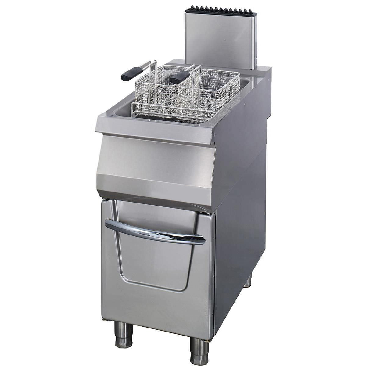 Friteuse Maxima Ligne de cuisson 900, 22 L, avec robinet de vidange, gaz, profondeur 90 cm, unité simple.