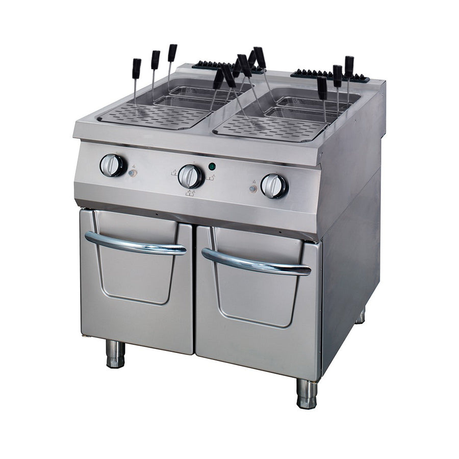 Cuiseur de pâtes double Maxima Ligne de cuisson 900, en acier, avec brûleurs à gaz, profondeur 90 cm, pour cuisson efficace