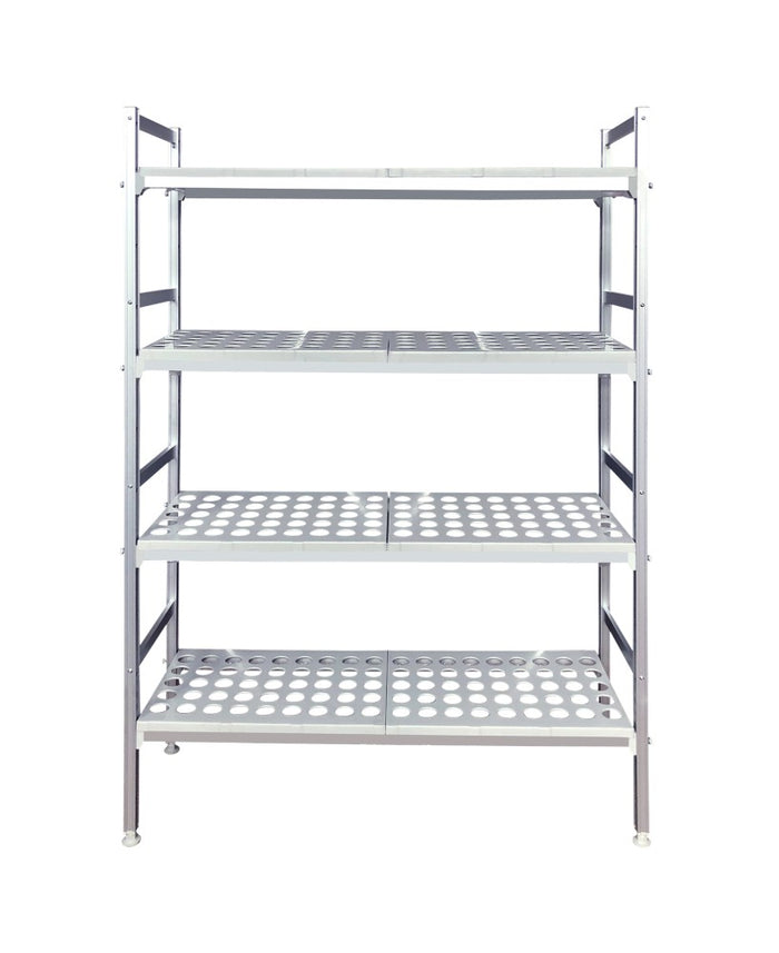 Rayonnage chambre froide en inox neutre, dimensions L1650xP360xH1860 mm, robuste et adapté à la conservation froide.