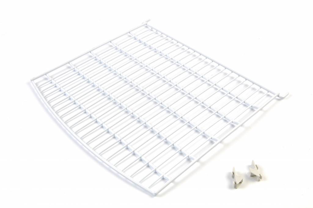 Présentoir réfrigéré Maxima Showcase 235L blanc avec étagère et 2 clips pour mise en valeur de produits.